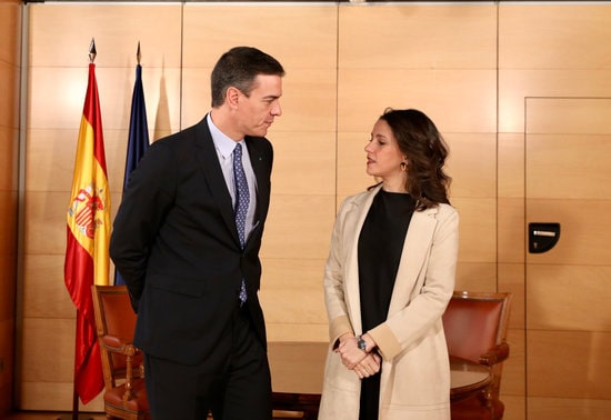 Spanish president Pedro Sánchez with head of Ciudadanos Inés Arrimadas (Courtesy of PSOE)